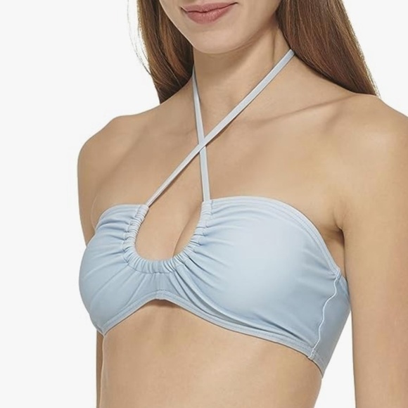 Dkny Women's Colorblocked Bandeau Bikini Animal Print Top Swimsuit Small - Picture 7 of 13